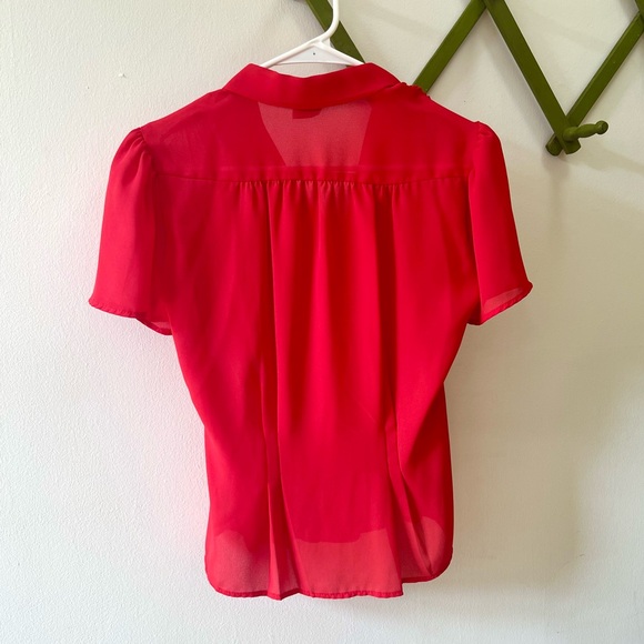 70s Vintage 🌹 At Once Sheer Button-Up Blouse - Picture 2 of 4